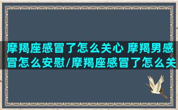 摩羯座感冒了怎么关心 摩羯男感冒怎么安慰/摩羯座感冒了怎么关心 摩羯男感冒怎么安慰-我的网站